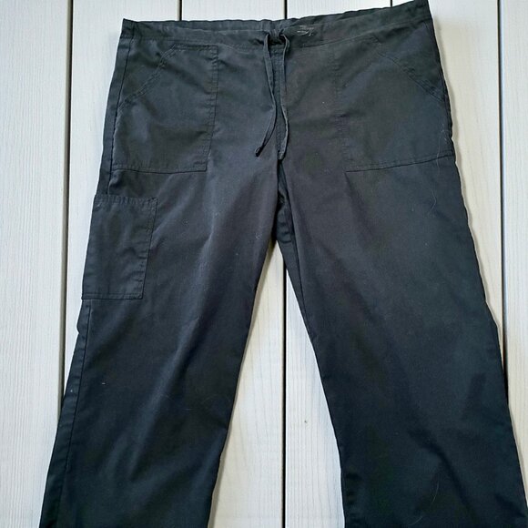 Scrub Star Scrub Pants Black Womens Medium Drawstring Cargo - Picture 6 of 9